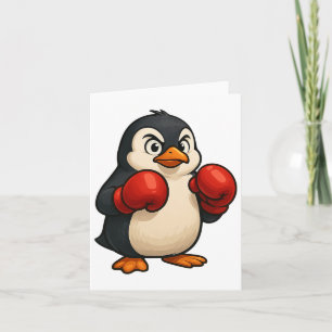 Cooler Cartoon Pinguin Boxer Sportdesign Karte