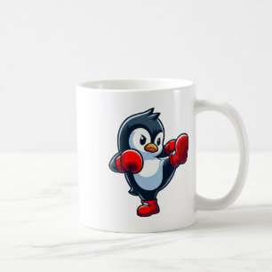 Cooler Cartoon Pinguin Boxkämpfer  Kaffeetasse