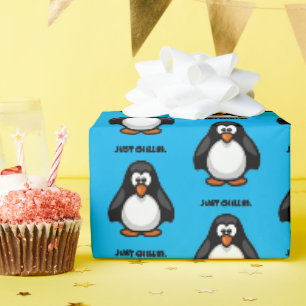Cooler Cartoon Pinguin - Nur Chillins Arktis Vibes Geschenkpapier