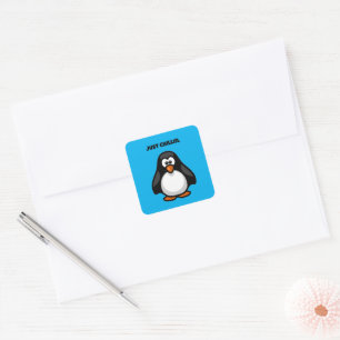 Cooler Cartoon Pinguin - Nur Chillins Arktis Vibes Quadratischer Aufkleber
