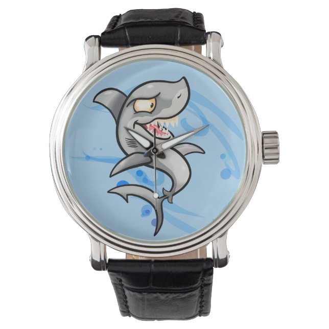 Cooler Cartoon Shark Armbanduhr (Vorderseite)