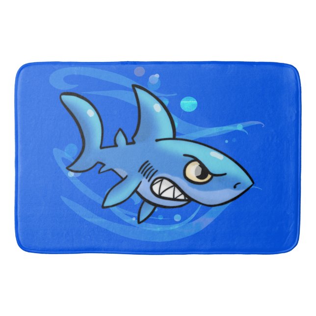 Cooler Cartoon Shark Badematte (Vorderseite)
