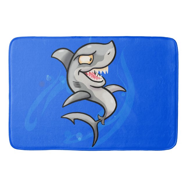 Cooler Cartoon Shark Badematte (Vorderseite)