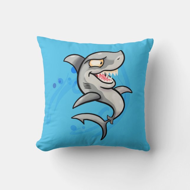 Cooler Cartoon Shark Kissen (Vorderseite)
