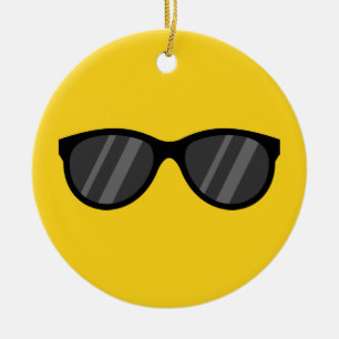 Cooler Cartoon Sonnenbrille Keramik Ornament
