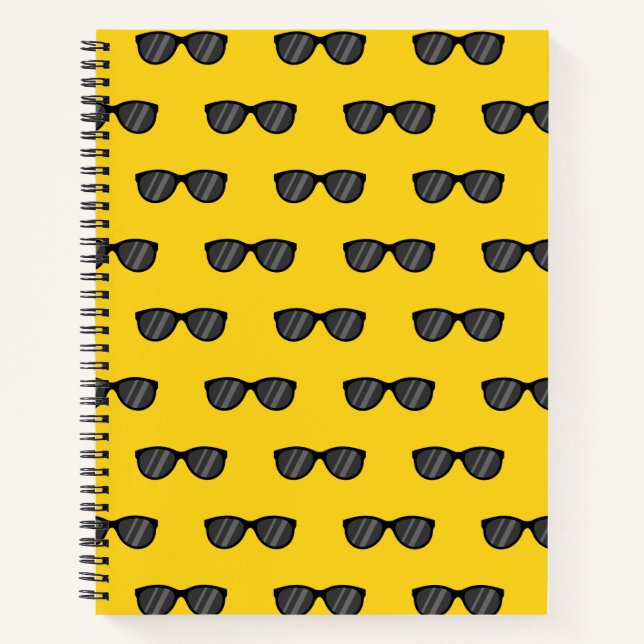 Cooler Cartoon Sonnenbrille Notizbuch (Vorderseite)