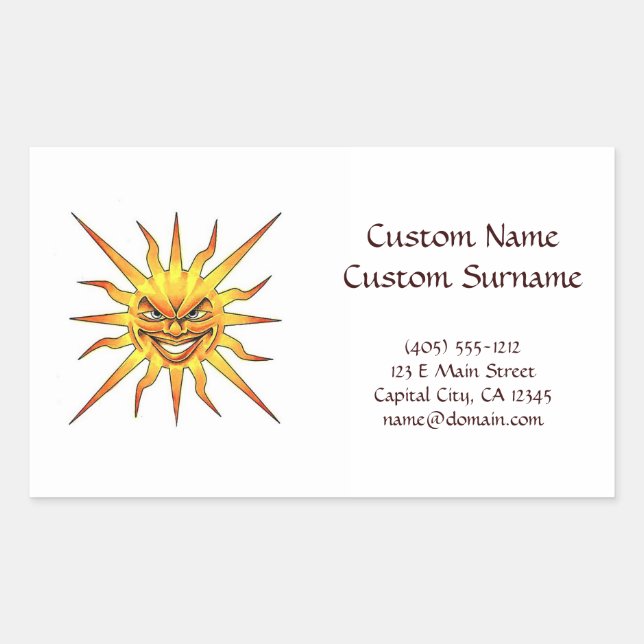 Cooler Cartoon Tätowiersymbol Rechteckiger Aufkleber (Vorderseite)