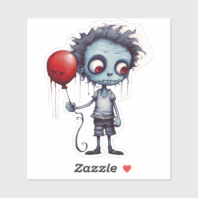 Cooler Cartoon Zombie Design Sticker (Blatt)