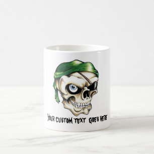 Cooler Cartoontätowierungssymbolpiraten-Schädel Tasse