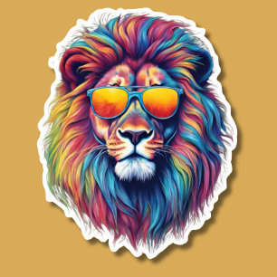 Cooler Cat Lion wasserdicht Aufkleber