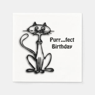 Cooler Cat Purr Fect Geburtstag Serviette
