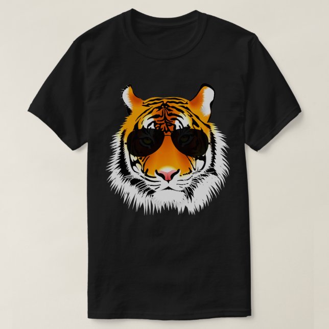 Cooler Cat Tiger mit Sonnenbrille Design T-Shirt (Design vorne)