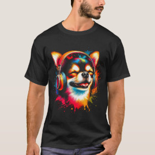 Cooler Chihuahua-Hund-Kopfhörer-Musik-Art-Weihnach T-Shirt