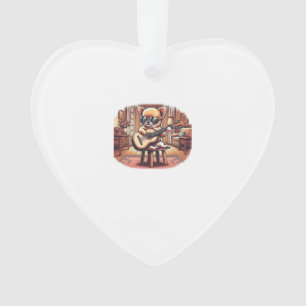 Cooler Chihuahua spielt klassische Gitarre Ornament
