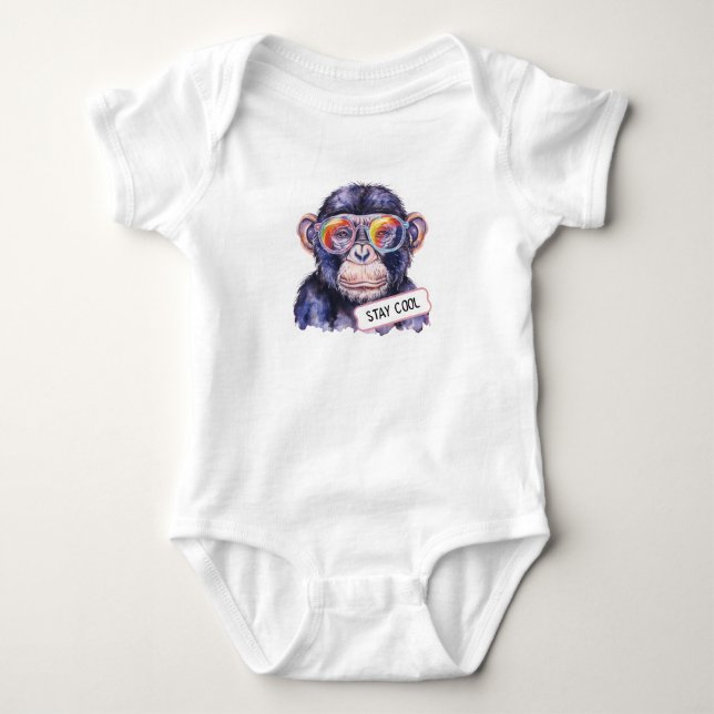 Cooler Chimp Baby Strampler (Vorderseite)