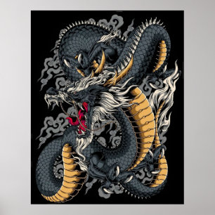 Cooler chinesischer Drache Poster
