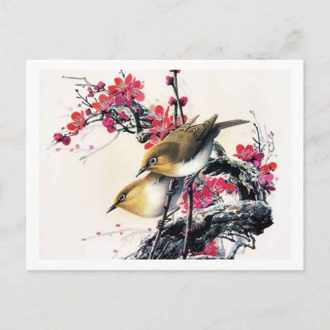 Cooler chinesischer Vogelbaum Postkarte (Vorderseite)