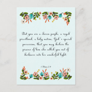 Cooler Christlicher Art - 1 Peter 2:9 Postkarte