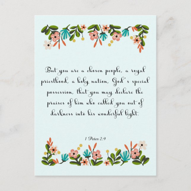 Cooler Christlicher Art - 1 Peter 2:9 Postkarte (Vorderseite)