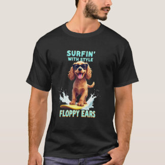 Cooler Cocker Spaniel Surferhund T-Shirt
