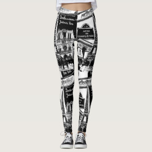 Cooler Collagen-Foto-Illustrations-Paris-Anblick Leggings
