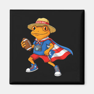 Cooler Coqui-Frosch Puerto Rico-Flagge lustiger Fu Magnet