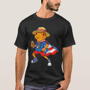 Cooler Coqui-Frosch Puerto Rico-Flagge lustiger Fu T-Shirt