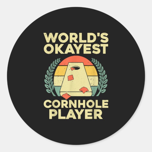 Cooler Cornhole Design Cornhole Hole Cornhole Play Runder Aufkleber (Vorderseite)