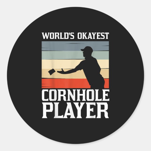 Cooler Cornhole Design Cornhole Hole Cornhole Play Runder Aufkleber (Vorderseite)