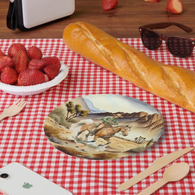 cooler Cowboy liebt Western Party Pappteller (Picknick)