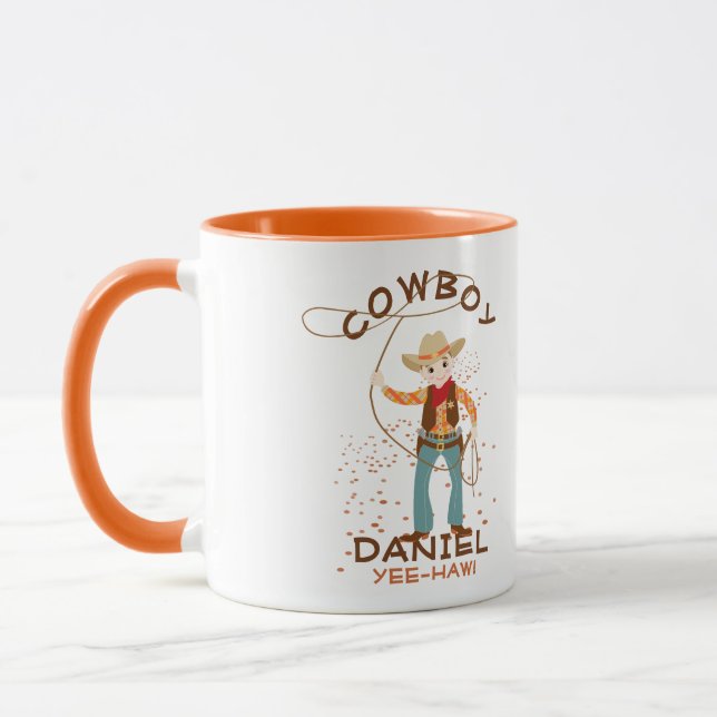 Cooler Cowboy mit Glass-Kindergeburtstag-Party Tasse (Links)