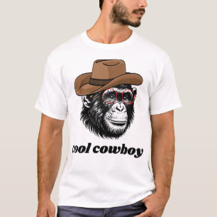 Cooler Cowboy-Schimpanse – Lustiger Western-Affe  T-Shirt