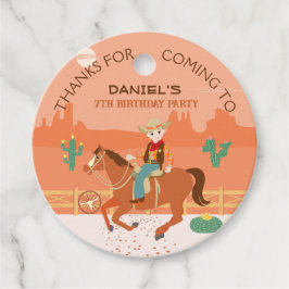 Cooler Cowboy und Pferd Geburtstagsparty Geschenkanhänger
