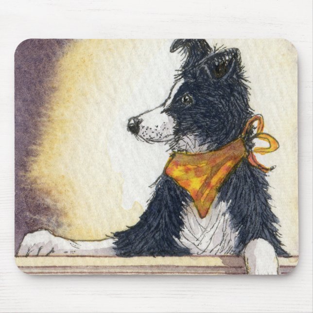 Cooler Cowboycollie behält sorgfältig ein Auge… Mousepad (Vorne)