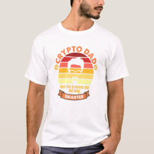 Cooler Crypto Vater Art in Vintagem Stil mit rotem T-Shirt