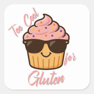 Cooler Cupcake Quadratischer Aufkleber