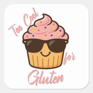 Cooler Cupcake Quadratischer Aufkleber