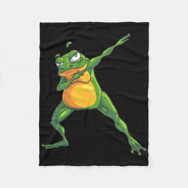 Cooler Dabbing Frog Funny Angesagt-hop Tadpole Tan Fleecedecke (Vorderseite)