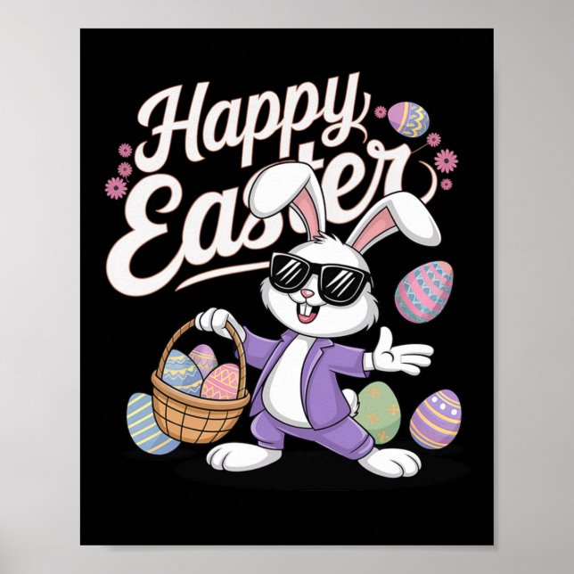 Cooler Dabbing-Hase Ostern  Poster (Vorne)