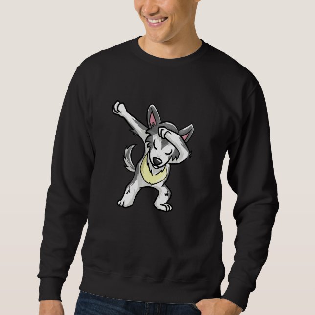 Cooler Dabbing Wolf Hip Hop Coyote Dog Tanzen Sweatshirt (Vorderseite)