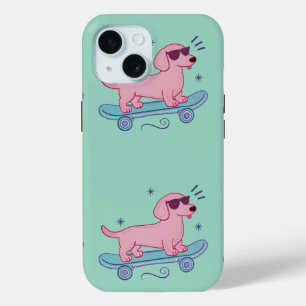 Cooler Dachshund auf Skateboard   Lustige Hundekun Case-Mate iPhone Hülle