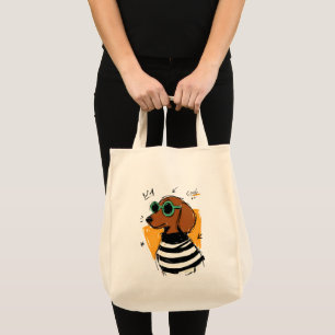 Cooler Dachshund-Hund mit Sonnenbrille Tragetasche