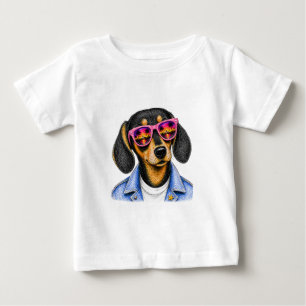Cooler Dachshund Sommer Sonnenuntergang Hund Desig Baby T-shirt