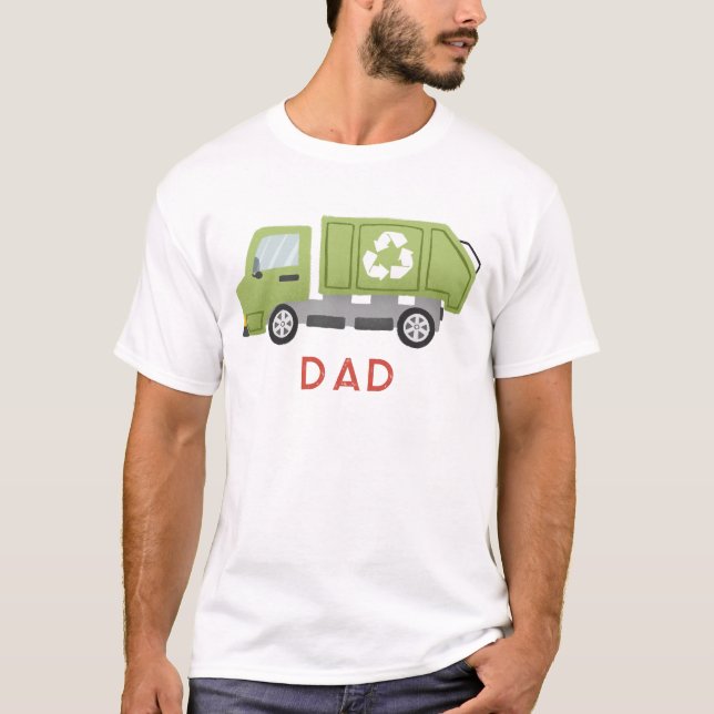 Cooler Dad Grüner Müll LKW Fahrzeug T-Shirt (Vorderseite)