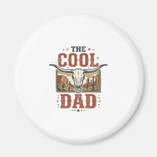Cooler Dad Western Longhorn Schädel Vintage-Shirt Magnet