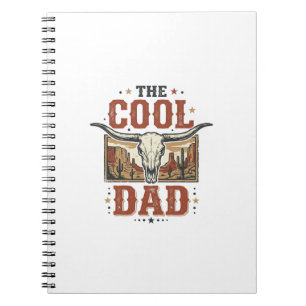 Cooler Dad Western Longhorn Schädel Vintage-Shirt Notizblock