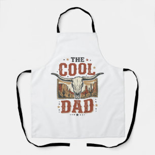 Cooler Dad Western Longhorn Schädel Vintage-Shirt Schürze