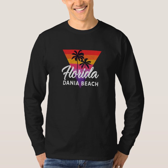 Cooler Dania Beach Fl Retro Themed Dania Beach Fan T-Shirt (Vorderseite)