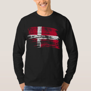Cooler dänischer Flaggenentwurf T-Shirt