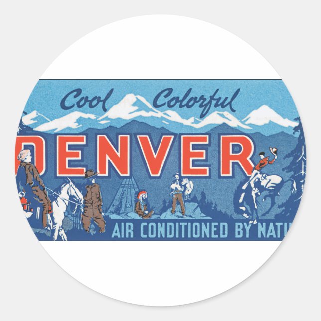 Cooler Denver Runder Aufkleber (Vorderseite)
